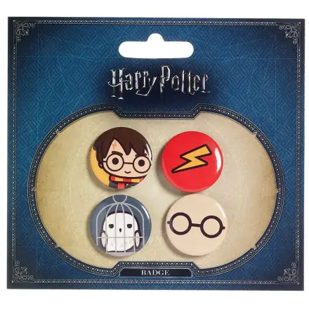 Harry Potter Cutie Button Badge 4-pack Harry Potter & Hedwig termékfotója