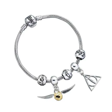 Harry Potter Bracelet Charm Set Deathly Hallows/Snitch/3 Spell Beads (strieborné) termékfotója