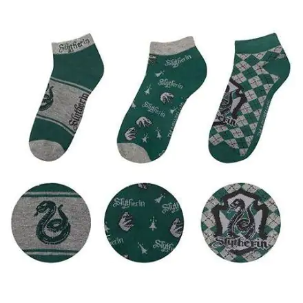 Harry Potter ponožky do členku 3 pack Slytherin termékfotója