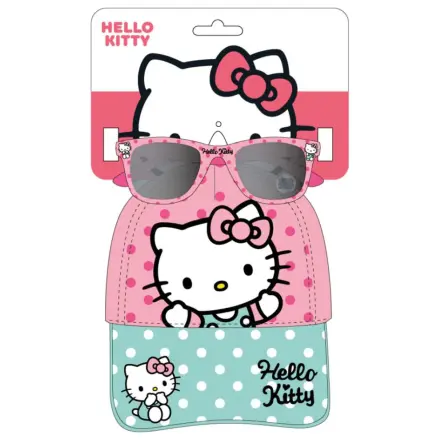 Hello Kitty bodkované slnečné okuliare a baseballová čiapka sada produktová fotografia