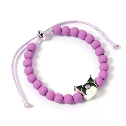 Hello Kitty náramok s fialovými korálkami s príveskom Kuromi 21 cm produktová fotografia