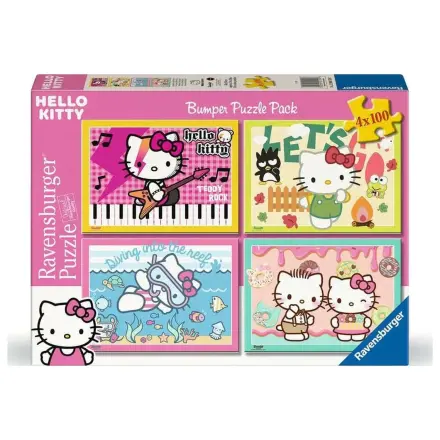 Hello Kitty Puzzle 4-Pack Let's Go, Hello Kitty! (4x100 Kusov) produktová fotografia