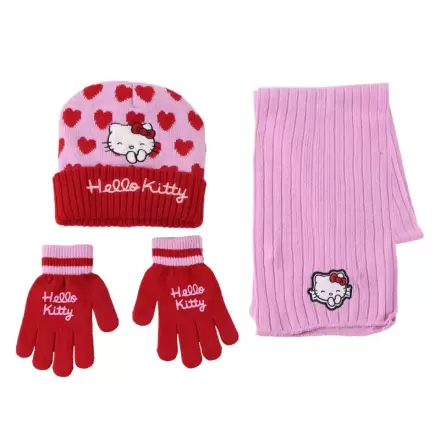 Hello Kitty zimný set nákrčník čiapka rukavice produktová fotografia