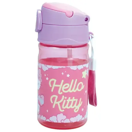 Hello Kitty Unicorn plastová fľaša na pitie so slamkou a šnúrkou na krk 350 ml produktová fotografia