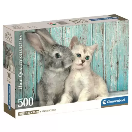 Vysokokvalitné puzzle Mačka & Zajačik 500ks produktová fotografia