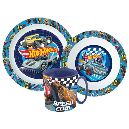 Hot Wheels Blue Fire jedálenský set, mikro plastový set s hrnčekom produktová fotografia