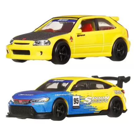 Hot Wheels Premium Car Culture Zberateľské autíčko 2-balenie 1/64 '99 Honda Civic Type R (EK9) & Honda Civic Type R produktová fotografia