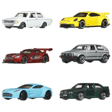 Hot Wheels Silver Series Die-Cast vozidiel 6-balenie 1/64 Euro Style produktová fotografia