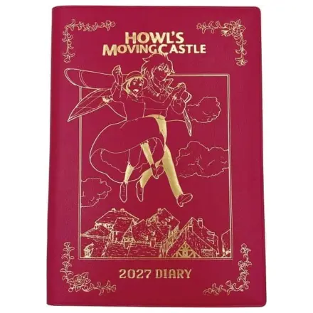 Howl's Moving Castle denník Hauru & Sophie červené zlatá fólia produktová fotografia