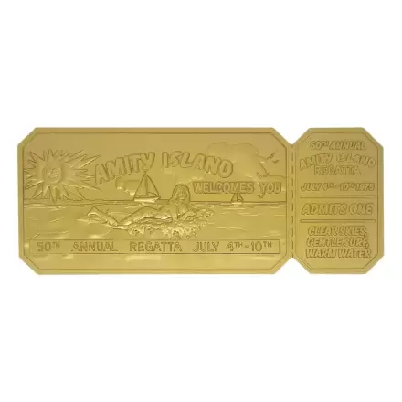 Replika Jaws 1/1 50th Anniversary Regatta Ticket, pozlátená 24k zlatom produktová fotografia