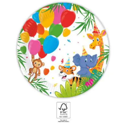 Jungle Balloons, Jungle papierové taniere 8 ks 20 cm FSC produktová fotografia