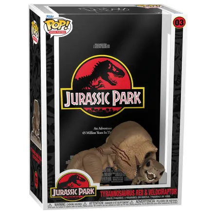 Jurassic Park POP! Filmový plagát a figúrka Tyrannosaurus Rex & Velociraptor 9 cm produktová fotografia