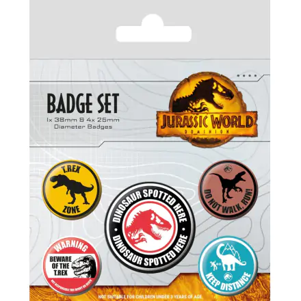 Jurassic World: Dominion Pin-Back Buttons 5-Pack Výstražné Značky termékfotója