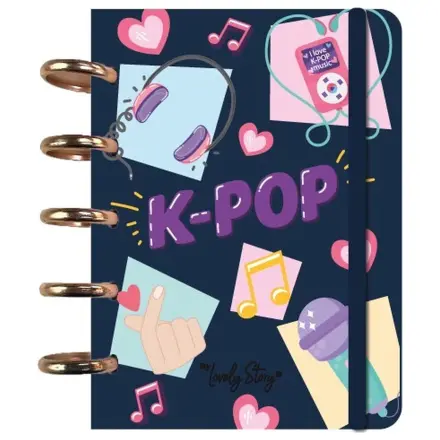 K-Pop tmavomodrý A6 zápisník produktová fotografia
