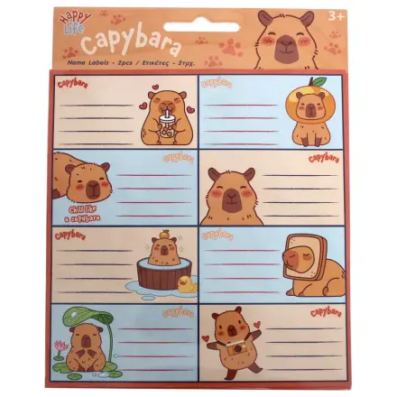Capybara Happy Life etikety na zošity, 16 ks produktová fotografia