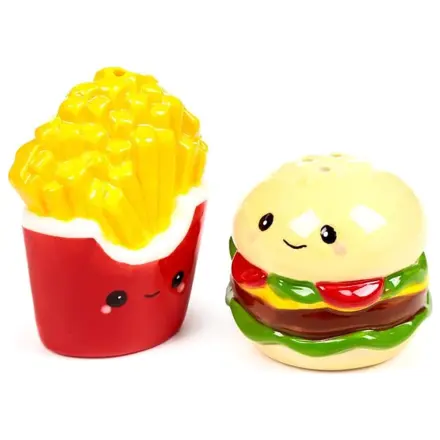 Kawaii Burger & Fries soľničky a koreničky súprava produktová fotografia