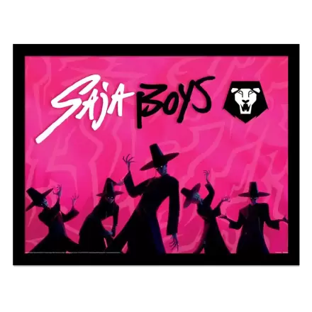 KPop Demon Hunters zberateľský plagát zarámovaný Saja Boys Idol produktová fotografia