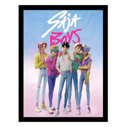 KPop Demon Hunters zberateľský print zarámovaný plagát Saja Boys produktová fotografia