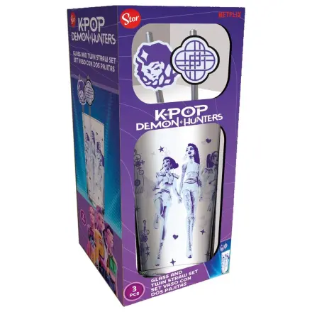 KPop Demon Hunters sklenený pohár so slamkami 485 ml produktová fotografia