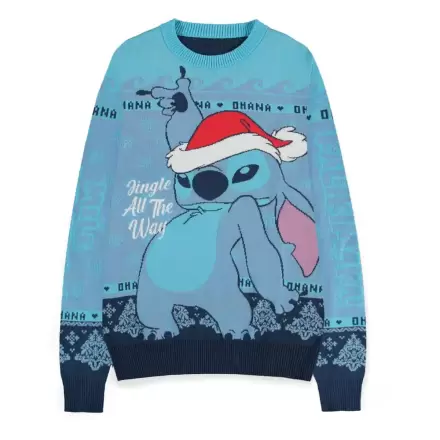 Lilo & Stitch Vianočný sveter Stitch modrý Číslovanie EU - XXL termékfotója