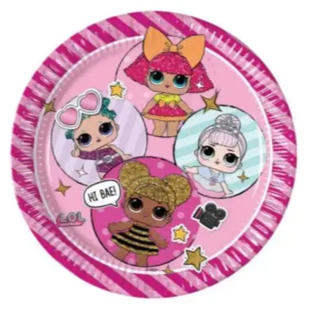 LOL Surprise Glitterati papierové taniere, balenie po 8 kusoch, 23 cm, FSC produktová fotografia