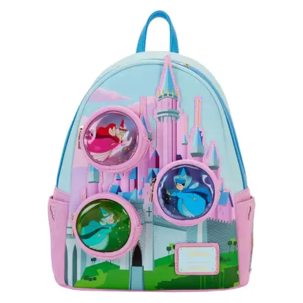 Loungefly Disney Sleeping Beauty Castle Three Good Fairies Stained Glass ruksak 26 cm produktová fotografia