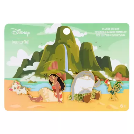 Loungefly Disney Vaiana Moana Ocean Waves enamel sada 4 špendlíkov produktová fotografia