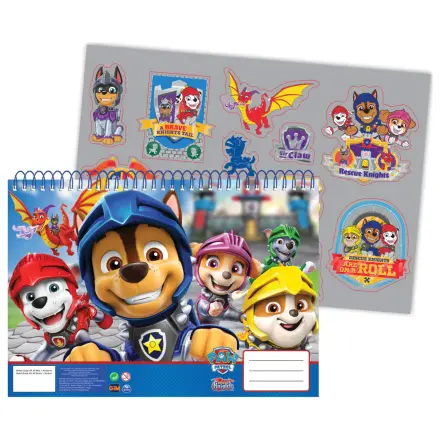 PAW Patrol Knights A/4 špirálový skicár 40 listov s nálepkami produktová fotografia