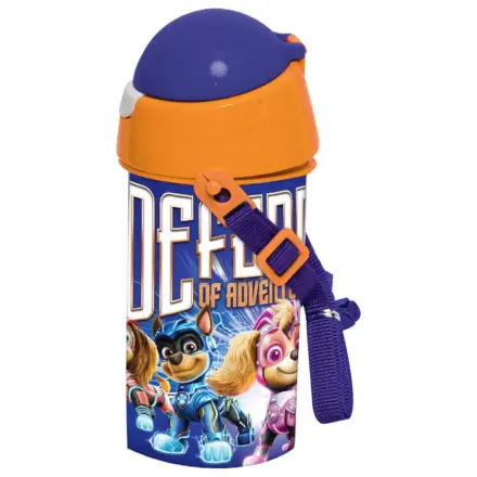 PAW Patrol Power Up plastová fľaša na vodu so slamkou a remienkom 500 ml produktová fotografia
