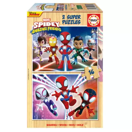 Marvel Spidey Amazing Friends drevené puzzle 2x16ks produktová fotografia