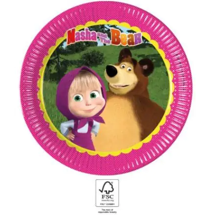 Masha and the Bear papierové taniere 8 ks 23 cm FSC produktová fotografia