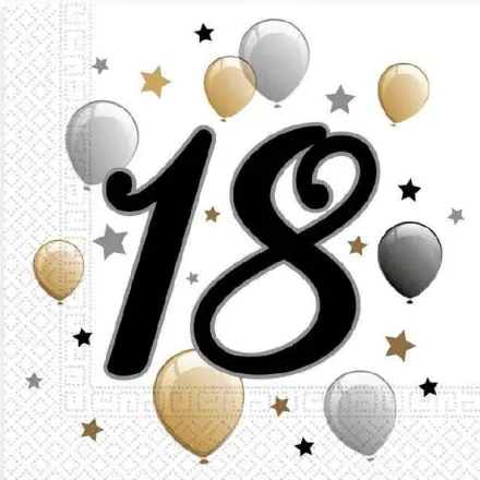 Milestone, Happy Birthday 18 obrúskov, 20 kusov 33x33 cm produktová fotografia