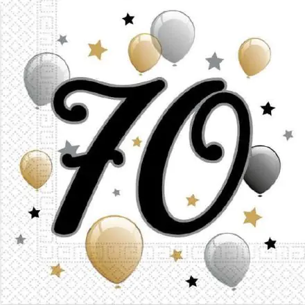 Milestone Happy Birthday 70 servítok 20 ks 33x33 cm produktová fotografia