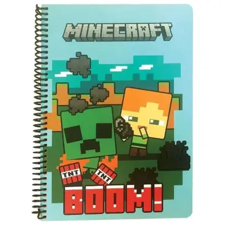 Minecraft Boom B/5 linajkový špirálový zápisník, 70 listov produktová fotografia
