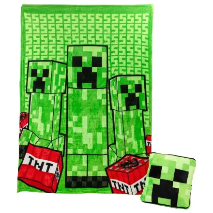Minecraft Creeper vankúš a deka 2 v 1 skladacia 150 cm produktová fotografia