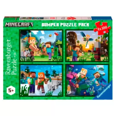 Minecraft puzzle 4 x 100 dielikov produktová fotografia