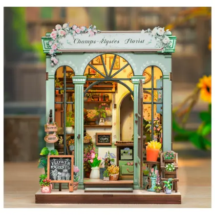 Miniatúrny domček pre kvetinárstvo DIY Champs-Élysées 199 kusov + konštrukčná súprava s LED svetlom produktová fotografia