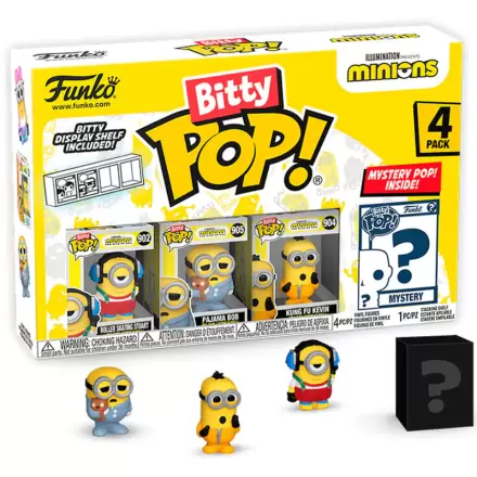 Minions Bitty Funko POP! vinylová figúrka 4 db-os gördeszkázó Stuart 2,5 cm termékfotója