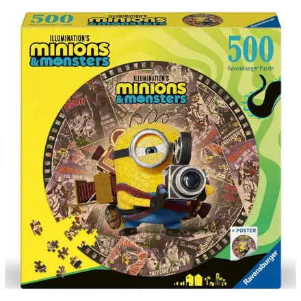 Minions okrúhle puzzle 500 ks produktová fotografia