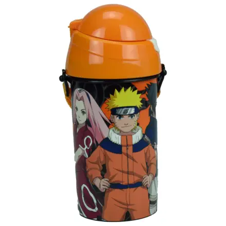 Naruto Fire plastová fľaša na vodu so slamkou a držiakom 500 ml produktová fotografia