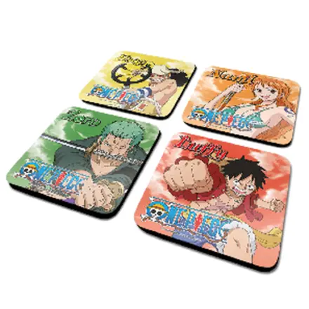 One Piece Characters Sada 4 podložiek pod poháre produktová fotografia