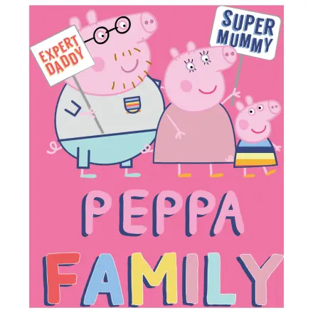 Peppa Pig Family Ružová flísová deka produktová fotografia