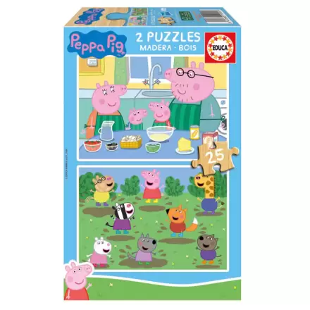 Peppa Pig drevené puzzle 2x25ks produktová fotografia
