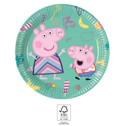 Peppa Pig Next Generation, Peppa Pig papierové taniere 8 ks 20 cm FSC produktová fotografia