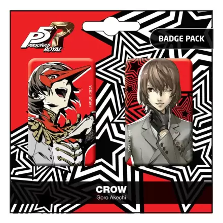 Persona 5 Royal Pin Badges 2-balenie Crow / Goro Akechi termékfotója