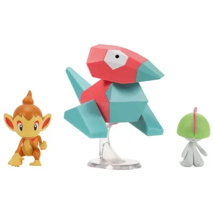 Pokémon Battle Figure Set akčné figúrky Chimchar, Ralts & Porygon (balenie 3 kusov) produktová fotografia