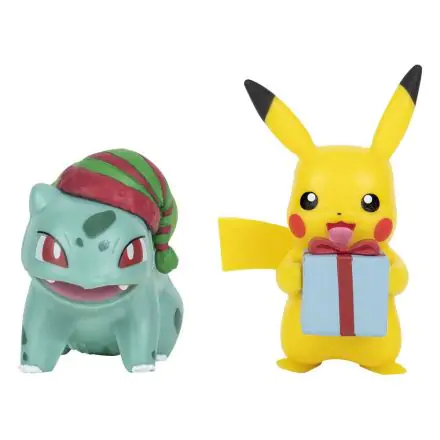 Pokémon Battle Figure Pack Mini Figúrka 2-Pack Holiday Edition: Pikachu & Bulbasaur 5 cm produktová fotografia
