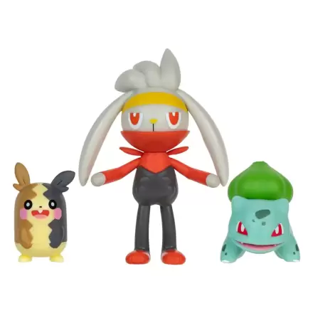 Pokémon Battle figúrky sada 3-Pack Morpeko (Full-Belly Mode), Bulbasaur #1, Raboot 5 cm produktová fotografia