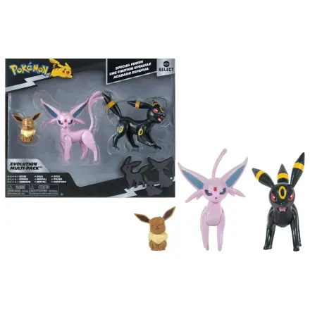 Pokémon Eevee, Espeon & Umbreon Multipack špeciálna povrchová úprava sada figúrok produktová fotografia