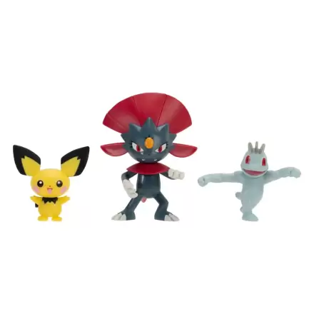 Pokémon First Partner Battle Figúrky Sada figúrok 3-balenie Pichu, Machop & Weavile produktová fotografia